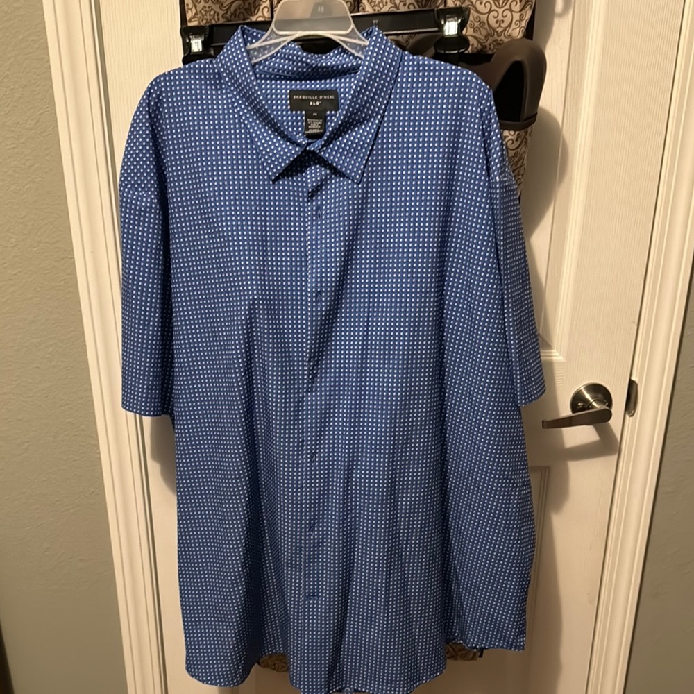 Men's Blue Patterned Shirt Shaquille O’Neal